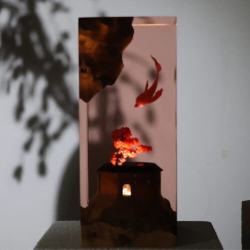 Chinese style Big Fish & Begonia Resin Light