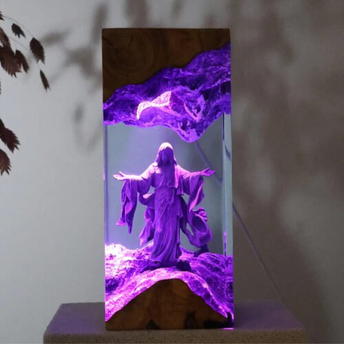 Glowing Jesus Resin Lamp
