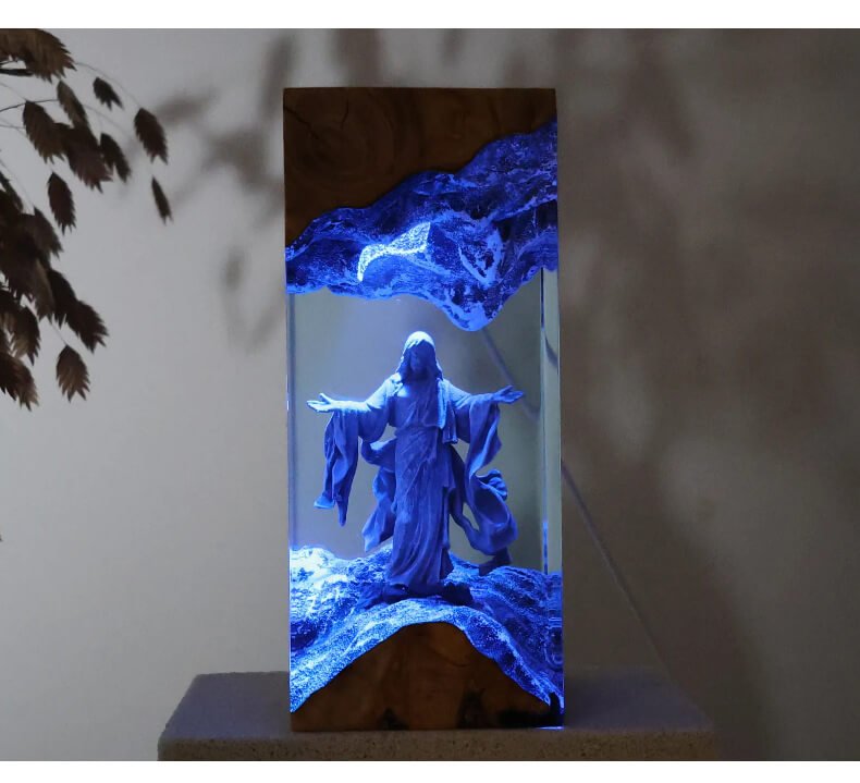 Glowing Jesus Resin Lamp 6