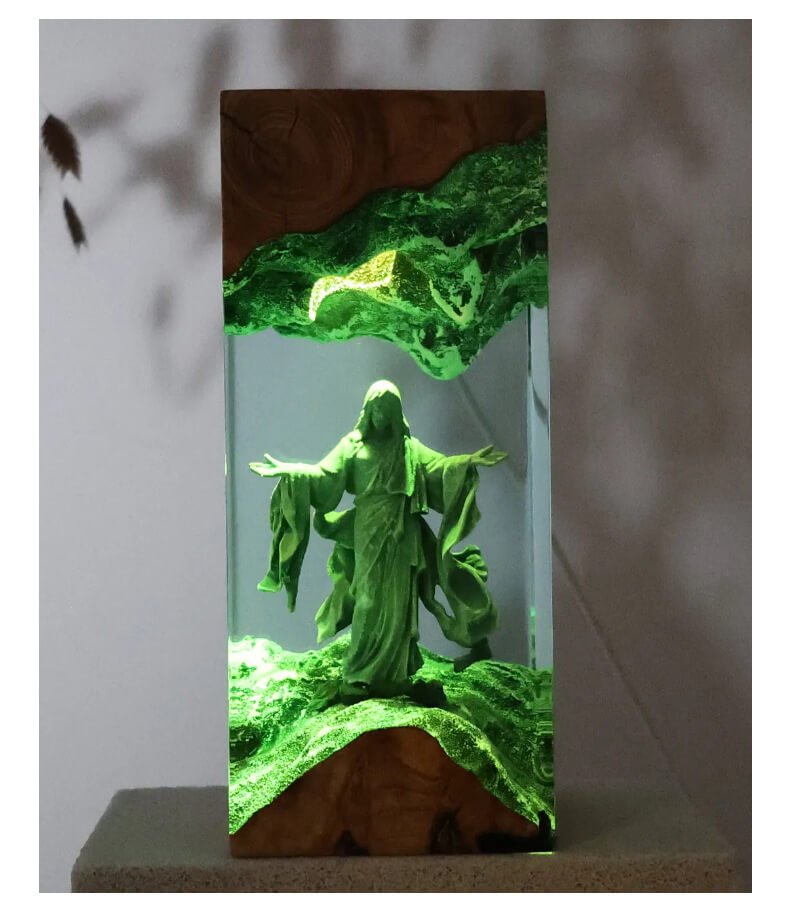 Glowing Jesus Resin Lamp 7
