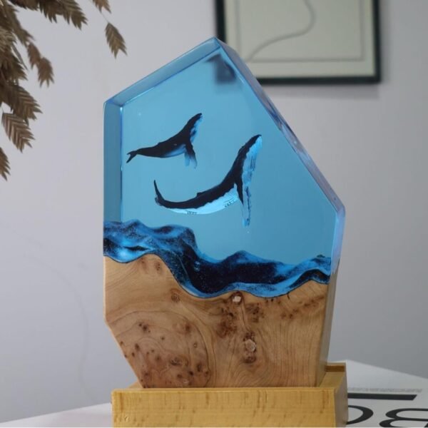 Marine whale resin lamp 4