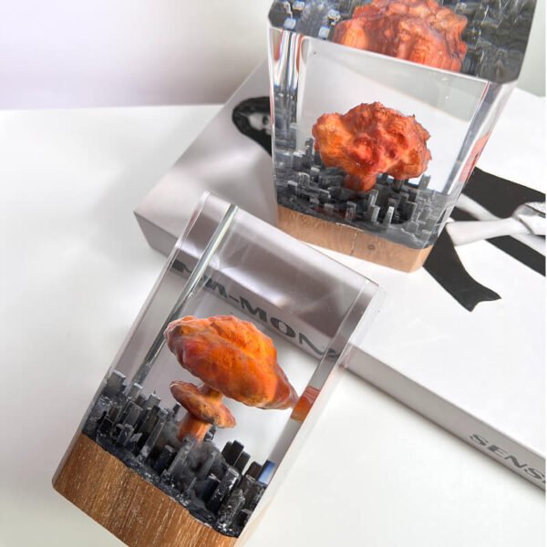 Mushroom cloud resin lamp 1 2