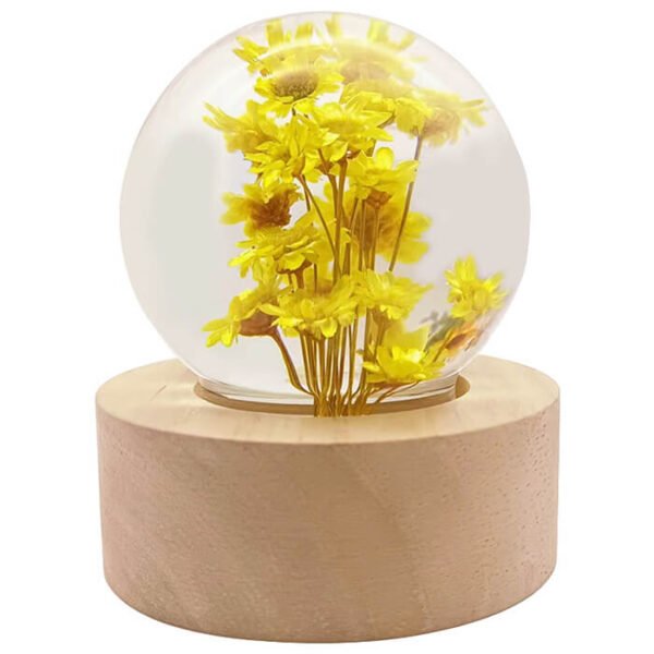 Flower crystal ball warm light resin lamp 7