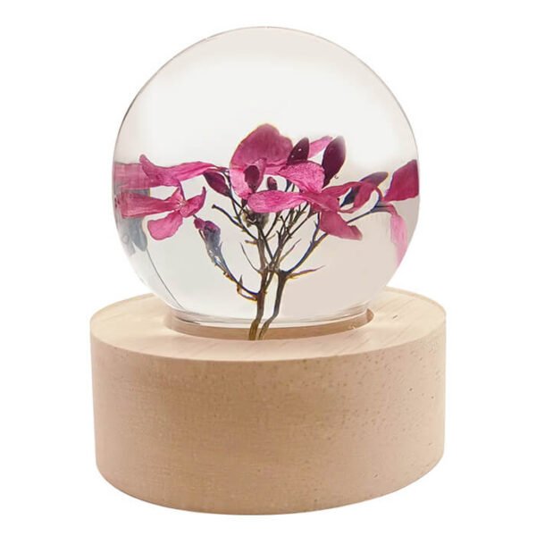 Flower crystal ball warm light resin lamp 8