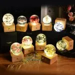 Flowers Log Warm Light Resin Lamp Gift