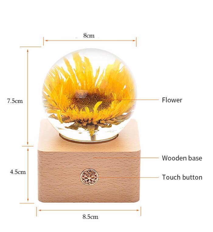 Sunflower Log Crystal Warm Light Resin Lamp 1