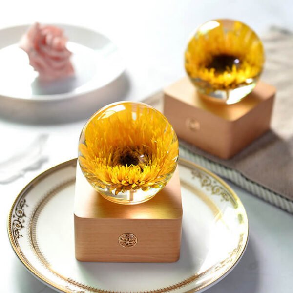 Sunflower Log Crystal Warm Light Resin Lamp 3