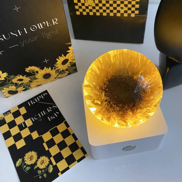 Sunflower Log Crystal Warm Light Resin Lamp 4