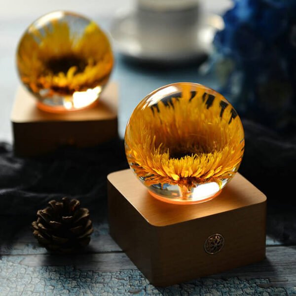 Sunflower Log Crystal Warm Light Resin Lamp 5