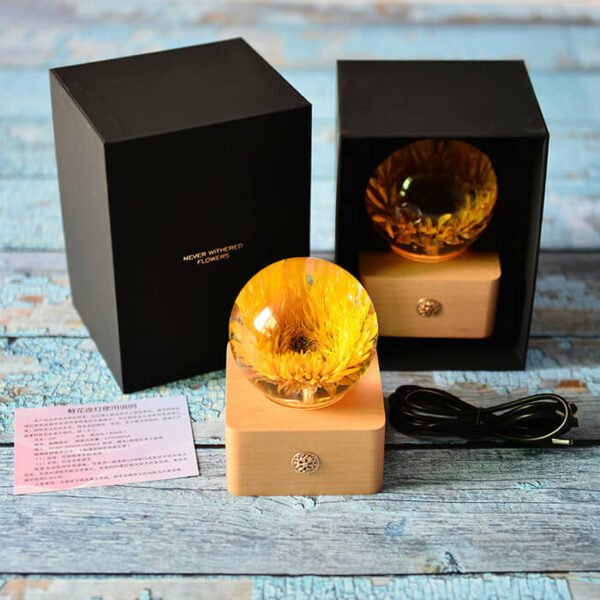 Sunflower Log Crystal Warm Light Resin Lamp 6