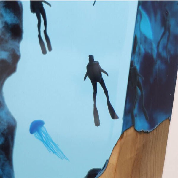 Cave Whale Diver Jellyfish Resin Lamp a 4