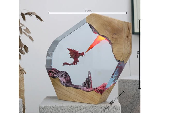 Fire Breathing Dragon Resin Lamp 5