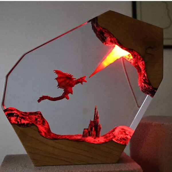 Fire Breathing Dragon Resin Lamp 6