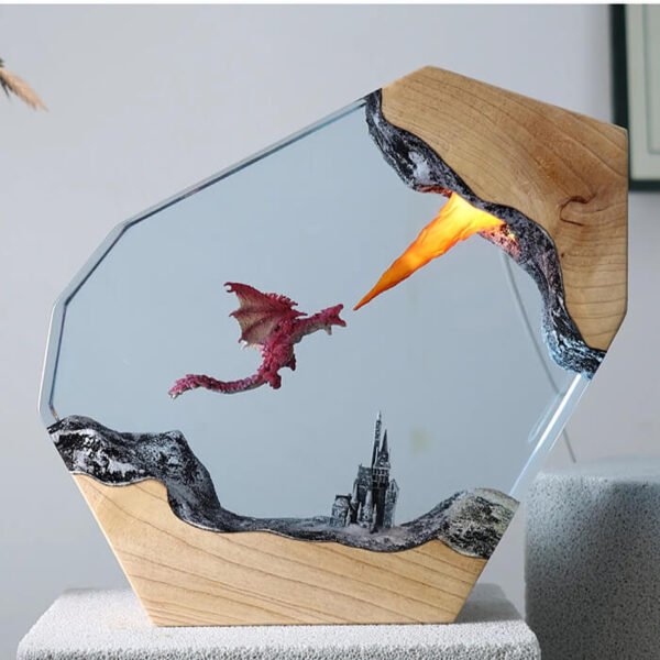 Fire Breathing Dragon Resin Lamp 8