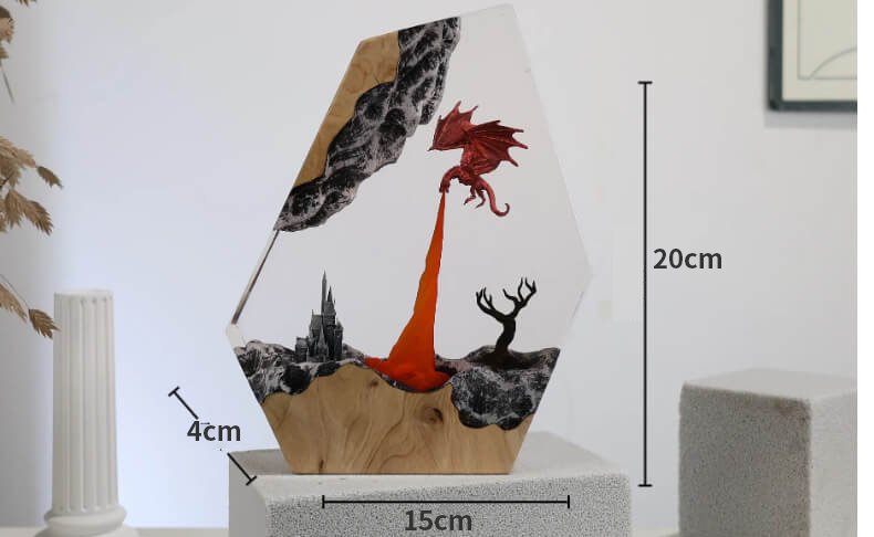 Flame Dragon Breathing Lamp Resin Art Lamp 10