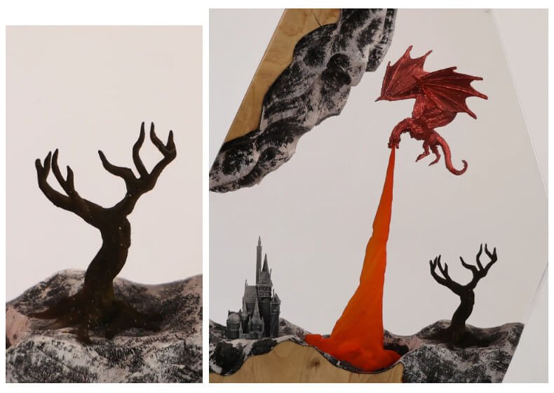 Flame Dragon Breathing Lamp Resin Art Lamp 4