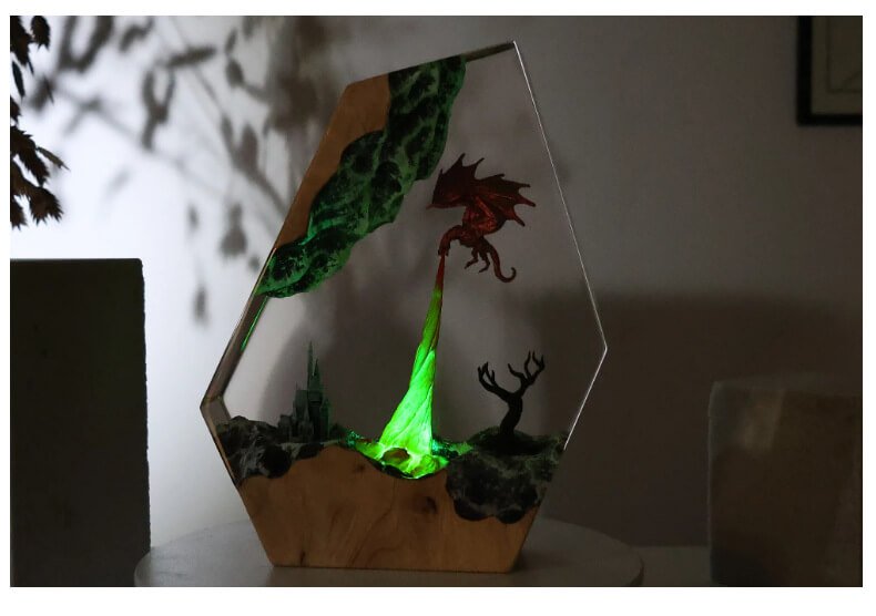 Flame Dragon Breathing Lamp Resin Art Lamp 7