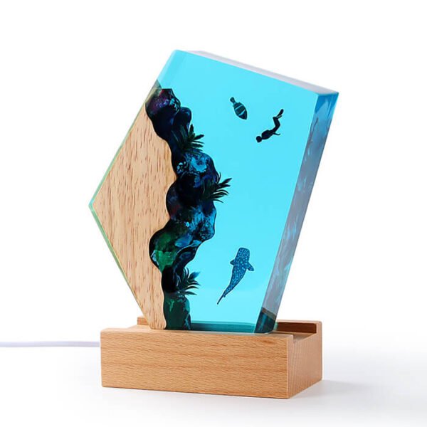 Ocean Seaweed Turtle Resin Lamp1 1