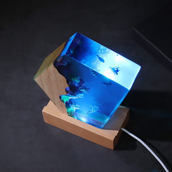 Ocean Seaweed Turtle Resin Lamp1 11