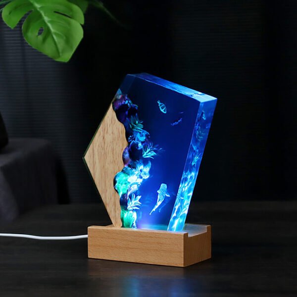 Ocean Seaweed Turtle Resin Lamp1 9