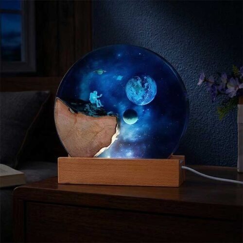 Space & Astronaut Resin Lamp