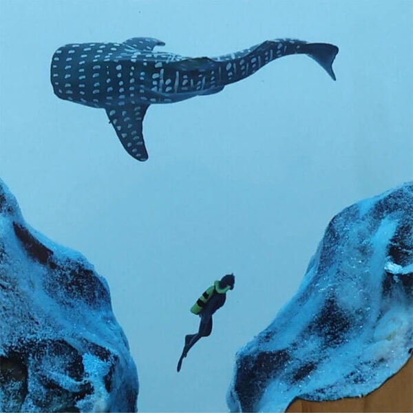 Whale Shark Diver Cave Resin Lampc 4