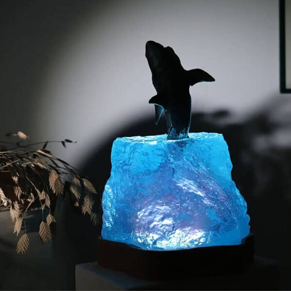 Whales Are Jumping Resin Lamp 1