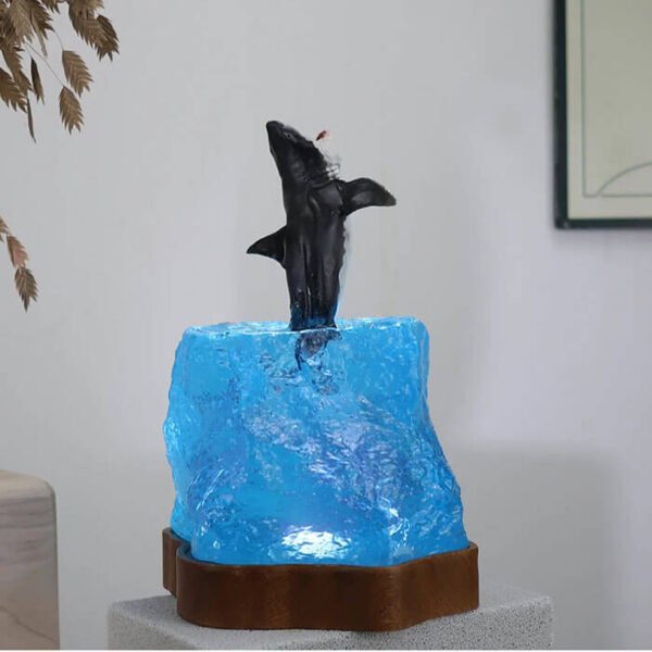 Whales Are Jumping Resin Lamp 3